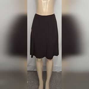 George Stretch Brown Skirt M 8-10 Slinky Stretch Knit Elastic Waist Pull On